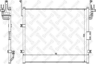 STELLOX 10-45104-SX =NS94447=AVA HY5083=OEHY-9760638001 !радиатор конд.Hyundai Sonata 2.0/2.4/2.5/2.7 99-04 (1045104SX)