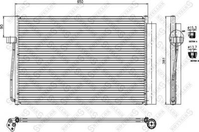 STELLOX 10-45404-SX_радиатор кондиционера! E60/E61/E65 2.5D-4.0D 02> (1045404SX)