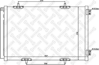 STELLOX 10-45632-SX_радиатор кондиционера! Citroen C2/C3, Peugeot 207/1007 1.4i/1.6HDi 04> (1045632SX)