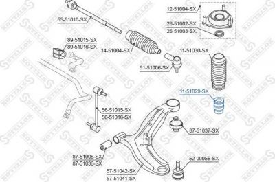 Stellox 11-51029-SX буфер, амортизация на HYUNDAI i20 (PB, PBT)