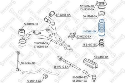 Stellox 11-53041-SX защитный колпак / пыльник, амортизатор на KIA SPECTRA седан (LD)