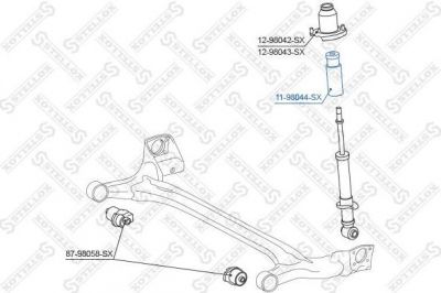Stellox 11-98044-SX буфер, амортизация на TOYOTA COROLLA Liftback (_E11_)