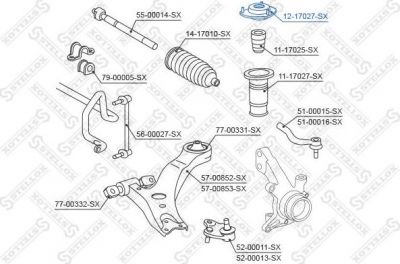 Stellox 12-17027-SX опора стойки амортизатора на TOYOTA HIGHLANDER (_MHU4_, _GSU4_, _ASU4_)