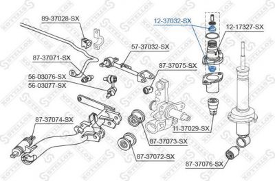 Stellox 12-37032-SX ремкомплект, опора стойки амортизатора на HONDA CR-V III (RE)