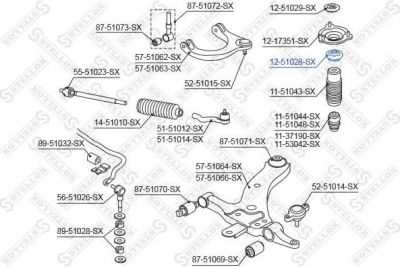 Stellox 12-51028-SX опора стойки амортизатора на HYUNDAI SONATA IV (EF)