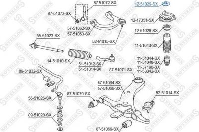 Stellox 12-51029-SX опора стойки амортизатора на HYUNDAI SONATA IV (EF)