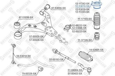 Stellox 12-53019-SX опора стойки амортизатора на HYUNDAI TUCSON (JM)