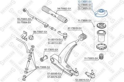 Stellox 12-73007-SX опора стойки амортизатора на OPEL KADETT E кабрио (43B_)