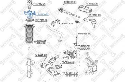 STELLOX 12-17158-SX опора амортизатора переднего! Honda CR-V RE3/RE4 2007-2012 (1217158SX)