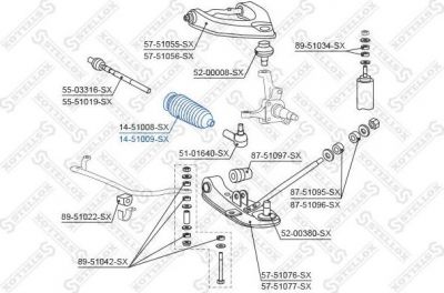 Stellox 14-51009-SX пыльник, рулевое управление на KIA CARENS II (FJ)