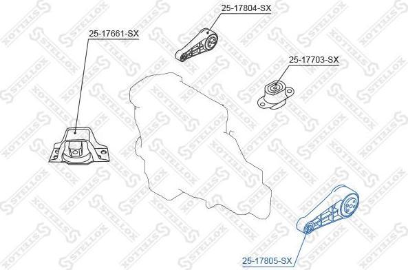 Stellox 25-17805-SX подвеска, двигатель на RENAULT CLIO III (BR0/1, CR0/1)