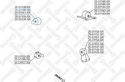 Stellox 25-51140-SX подвеска, двигатель на HYUNDAI SONATA IV (EF)