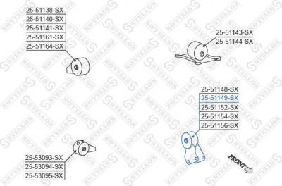 Stellox 25-51149-SX подвеска, двигатель на HYUNDAI SONATA IV (EF)