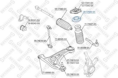 STELLOX 26-17038-SX_подшипник опоры амортизатора! Nissan Micra K12 03> (26-17038-SX)