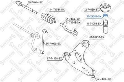 Stellox 26-74009-SX опора стойки амортизатора на NISSAN PRIMASTAR автобус (X83)