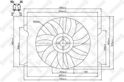 Stellox 29-99047-SX вентилятор, охлаждение двигателя на MERCEDES-BENZ CLS (C219)