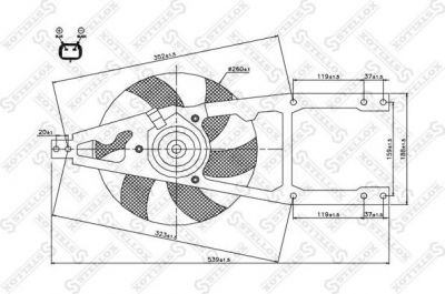 Stellox 29-99114-SX вентилятор, охлаждение двигателя на FIAT CINQUECENTO (170)