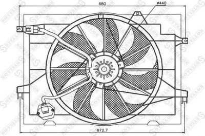 Stellox 29-99186-SX вентилятор, охлаждение двигателя на KIA SPORTAGE (JE_, KM_)