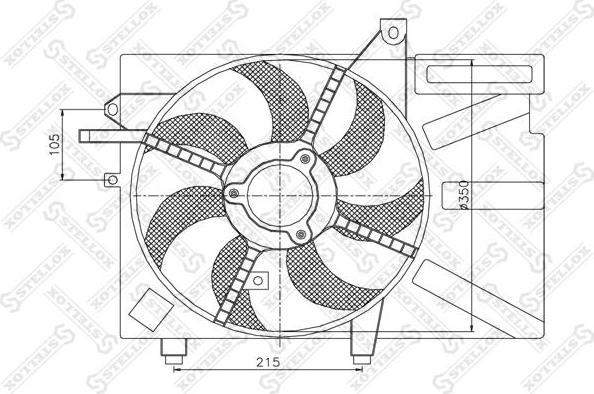 Stellox 29-99300-SX вентилятор, охлаждение двигателя на HYUNDAI GETZ (TB)