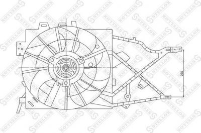 Stellox 29-99304-SX вентилятор, охлаждение двигателя на OPEL VECTRA B универсал (31_)