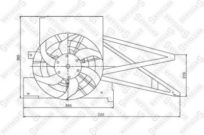 Stellox 29-99316-SX вентилятор, охлаждение двигателя на OPEL VECTRA B (36_)