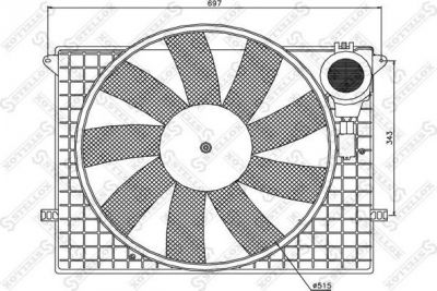 Stellox 29-99328-SX вентилятор, охлаждение двигателя на MERCEDES-BENZ S-CLASS (W220)