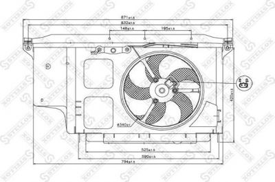 Stellox 29-99342-SX вентилятор, охлаждение двигателя на PEUGEOT 206 SW (2E/K)