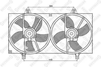 Stellox 29-99351-SX вентилятор, охлаждение двигателя на NISSAN ALMERA II Hatchback (N16)