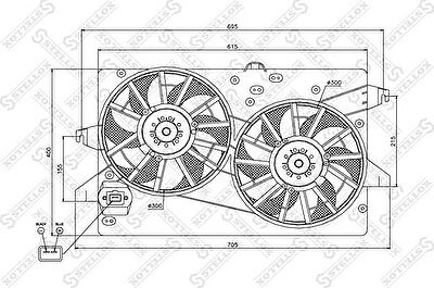 Stellox 29-99352-SX вентилятор, охлаждение двигателя на FORD COUGAR (EC_)