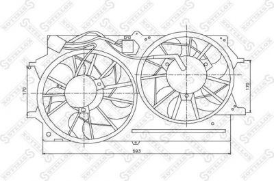 Stellox 29-99359-SX вентилятор, охлаждение двигателя на FORD FOCUS седан (DFW)