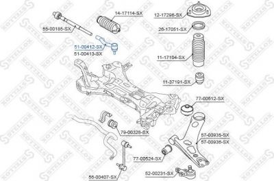 Stellox 51-00412-SX наконечник поперечной рулевой тяги на KIA SPORTAGE (SL)