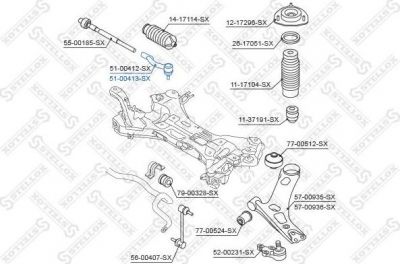 STELLOX наконечник поперечной рулевой тяги (51-00413-SX)