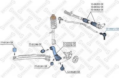 Stellox 51-00612-SX наконечник поперечной рулевой тяги на ALFA ROMEO ARNA (920)