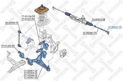 Stellox 51-00641-SX наконечник поперечной рулевой тяги на PEUGEOT EXPERT фургон (222)