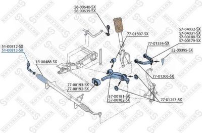 Stellox 51-00813-SX наконечник поперечной рулевой тяги на ALFA ROMEO 159 (939)