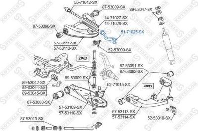 Stellox 51-71025-SX наконечник поперечной рулевой тяги на MAZDA E-SERIE фургон (SR2)