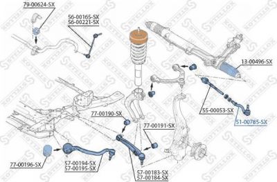 STELLOX 51-00785-SX наконечник рулевой! X5 all 07> (5100785SX)