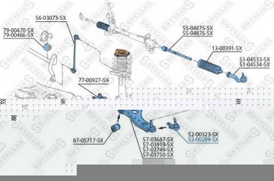 Stellox 52-00289-SX несущий / направляющий шарнир на VOLVO V50 (MW)