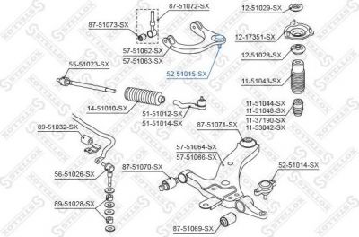 Stellox 52-51015-SX несущий / направляющий шарнир на HYUNDAI SONATA IV (EF)