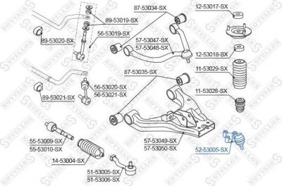 STELLOX 52-53005-SX опора шаровая нижняя! KIA Sorento 02> (5253005SX)