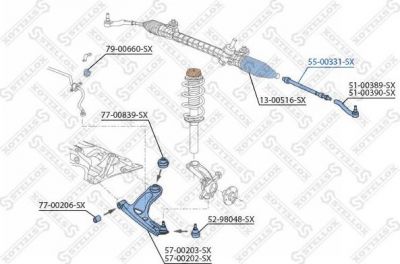 Stellox 55-00331-SX осевой шарнир, рулевая тяга на PEUGEOT 107