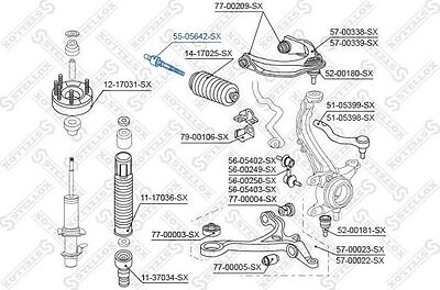 Stellox 55-05642-SX осевой шарнир, рулевая тяга на HONDA ACCORD VII Tourer (CM)