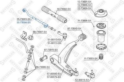 Stellox 55-73004-SX осевой шарнир, рулевая тяга на OPEL KADETT E кабрио (43B_)