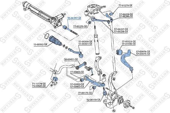 STELLOX 55-00357-SX_тяга рулевая! Audi A4/A5 all 07>, TT all 06> (5500357SX)