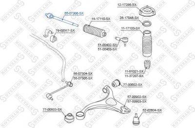 STELLOX 55-07306-SX тяга рулевая! Hyundai Santa Fe 06> (5507306SX)