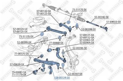 Stellox 56-00134-SX тяга / стойка, стабилизатор на AUDI A8 (4E_)