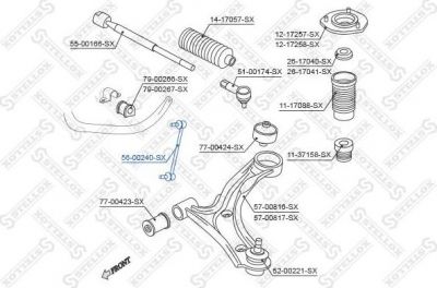 Stellox 56-00240-SX тяга / стойка, стабилизатор на RENAULT LOGAN I универсал (KS_)