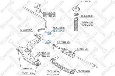 Stellox 56-04497-SX тяга / стойка, стабилизатор на NISSAN PRIMERA Hatchback (P12)