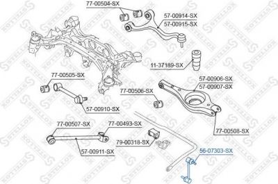 Stellox 56-07303-SX тяга / стойка, стабилизатор на HYUNDAI SANTA FE II (CM)