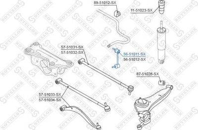 Stellox 56-51011-SX тяга / стойка, стабилизатор на HYUNDAI SANTA FE I (SM)